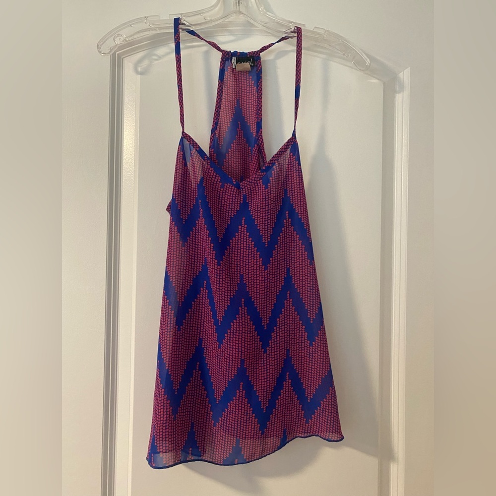 Blue and pink tank